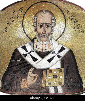 Gregor von Nyssa Detail Hosios Loukas (Kirchenschiff, Nord-West-Muschel) Stockfoto