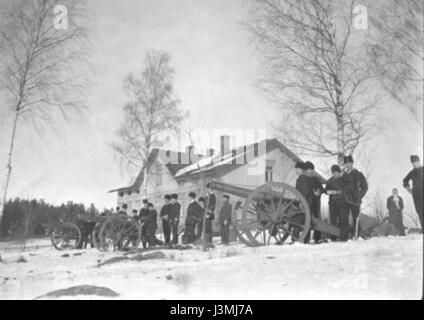 Der Titel bezieht sich auf ein Stück Militärgeschichte aus dem Jahr 1918, das sich auf Artillerie im Ersten Weltkrieg konzentriert. Haraldsby ist wahrscheinlich ein Ort, an dem Artillerie während des Konflikts eingesetzt wurde. Stockfoto