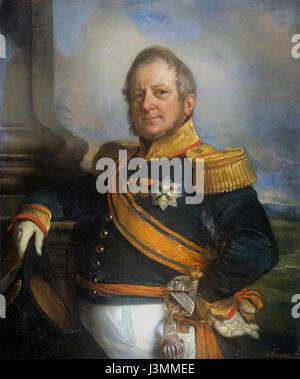 Hendrik Merkus Baron de Kock (1779–1845) war ein niederländischer Militärführer und Generalgouverneur auf Niederländisch-Indien. Er wird in einem Gemälde im Rijksmuseum dargestellt, das seine wichtige Rolle in der Kolonialverwaltung unterstreicht. Stockfoto