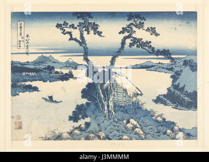 Het Suwa Meer in der Provinz Shinano bezieht sich auf den Suwa-See in Japan, der sich in der historischen Provinz Shinano (heute Teil der Präfektur Nagano) befindet und in einem Kunstwerk im Rijksmuseum erfasst wurde. Stockfoto
