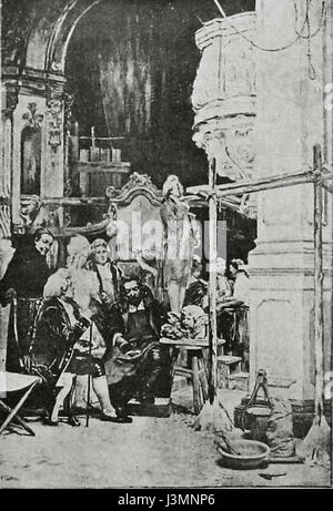 Dieser Titel bezieht sich auf ein Werk mit H. Bernardelli und Aleijadinho, zwei bemerkenswerten Figuren der brasilianischen Kunst. Aleijadinho, bekannt für seine barocken Skulpturen, hatte einen bedeutenden Einfluss auf die Stadt Vila Rica. Stockfoto