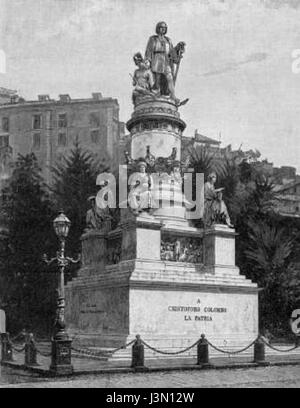 Gustav Adolf Closs Columbus-Denkmal in Genua 1892 Stockfoto