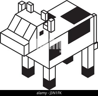 Kuh isometrische isoliert-Symbol Stock Vektor