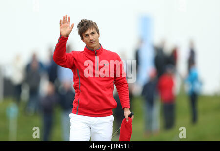 Dänemarks Lucas Bjerregaard während Tag eins der Golf-Sechser im Centurion Club, St Albans. Stockfoto