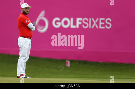 Englands Andy Sullivan bei Tag eins der Golf-Sechser im Centurion Club, St Albans. Stockfoto