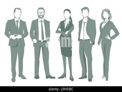 Gruppe von Unternehmen Menschen Abbildung, isoliert Stockfoto