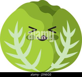 Letuce frische Gemüse Kawaii Charakter Stock Vektor