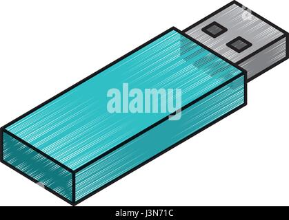 USB-Speicher isometrische Symbol Stock Vektor