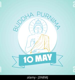 Kalender für jeden Tag am 10. Mai. Grußkarte. Urlaub - Buddha Purnima. Symbol in der linearen Stil Stock Vektor