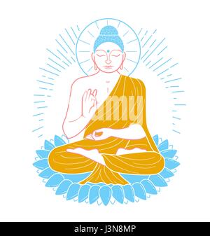 Symbol - Buddha Purnima. Symbol in der linearen Stil Stock Vektor