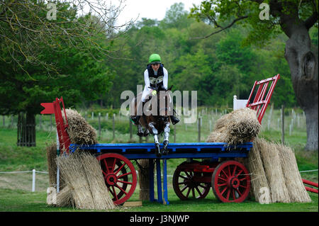 Badminton, UK. 6. Mai 2017. 6. Mai 2017, Danielle Dunn Reiten Zocarla BLH in der Cross Country-Phase von 2017 Mitsubishi Motors Badminton Horse Trials, Badminton House, Bristol, Vereinigtes Königreich. Jonathan Clarke/Alamy Live-Nachrichten Stockfoto