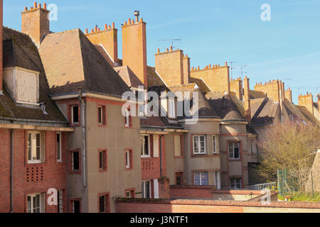 Reihenhäuser in Gien, Frankreich Stockfoto