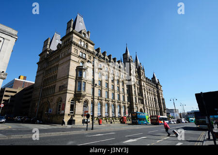 Lime Street Kammern in Liverpool. Fassade im Stil der französischen Renaissance, Lime Street Railway Station, ursprünglich die North-Western-Hotel Rai dienen Stockfoto