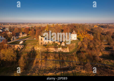 Herbstliche Landschaft Luftaufnahmen Stockfoto