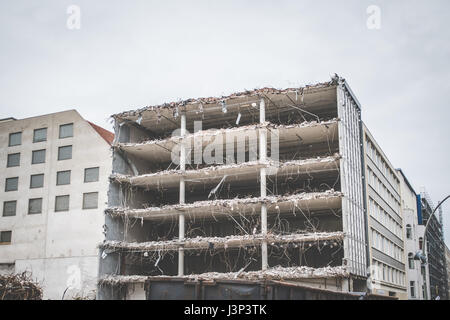 Gebäude-Ruine - zerstörten Haus beim Abriss Stockfoto