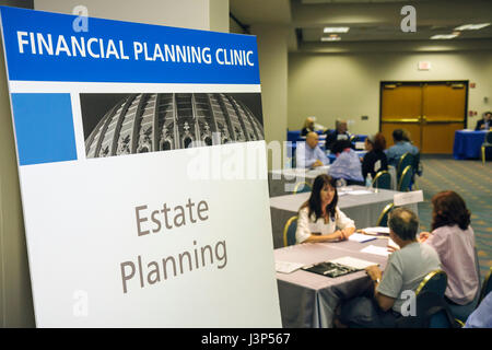 Miami Florida, Hyatt Regency, Hotel, Free Financial Planning Clinic, Certified Financial Planner, Währung, Geld, Einkommen, Finanzen, Beratung, Berater, Wirtschaft, capi Stockfoto