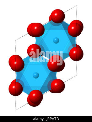 Korund (Aluminiumoxid), Kristallstruktur. Ruby Gems bestehen aus rot transparent Korund, Saphir aus anderen Farbvarianten von transparenten corun Stockfoto