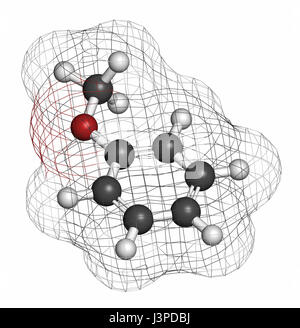 Anisole chemische Molekül. In Düfte und als chemische Vorläufer verwendet. Atome sind als Kugeln mit konventionellen Farbcodierung vertreten: Wasserstoff (wh Stockfoto