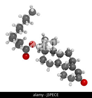 Nandrolon Decanoate Anabolikum Wirkstoffmolekül. Auch verwendet im Sport doping. Atome sind als Kugeln mit konventionellen Farbcodierung vertreten: Hydr Stockfoto
