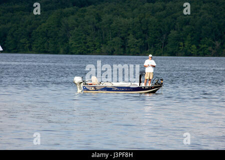 Angeln vom Boot Stockfoto