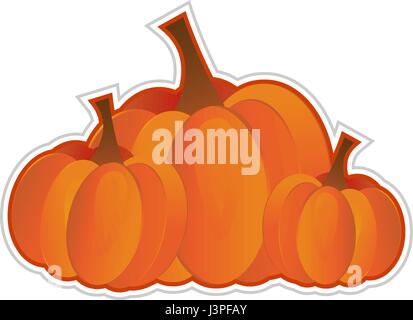 Kürbisse-Gruppierung von drei Farbverlauf gefüllte Kürbisse - isoliert Stock Vektor