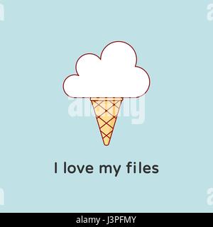 Symbol der Cloud mit Eis. Kreatives Konzept-Grafik-design Stock Vektor