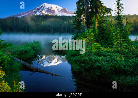 Reflection Lakes im Mount Rainier National Park im US-Bundesstaat Washington Stockfoto
