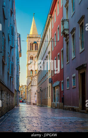 Kathedrale der Heiligen Anastasia in Zadar, Kroatien. Zadar ist die 5. größte Stadt in Kroatien an der Adria gelegen. Es ist das Zentrum von Zadar Graf Stockfoto