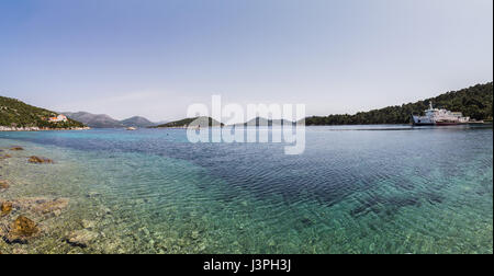 Sudjuradj ist eines der zwei Siedlungen auf der Insel Sipan (die andere ist Sipanska Luka (an der Nordwestküste). Stockfoto