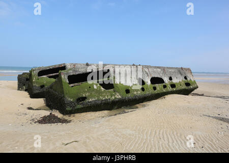 Frankreich, Normandie, Port Winston bei Arromanches Mulberry Hafen Landung, d-Day des 2. Weltkrieges, Stockfoto