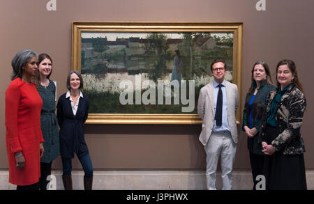 Tate Britain, London, UK. 5. Mai 2017. Neuanschaffung Le Passeur (The Ferry) von britischen Impressionisten William Stott von Oldham. Stockfoto