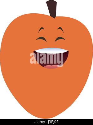 Kawaii Aprikose Fruchtdiät Stock Vektor