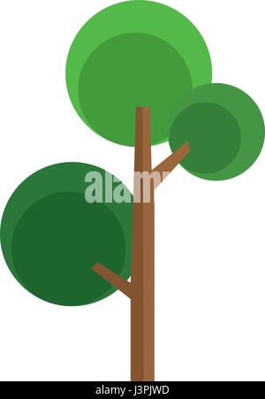 Cartoon natürliche Laub holzigen Baumbild Stock Vektor