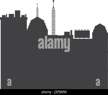Silhouette Stadt Gebäude Antennenplatine Stock Vektor