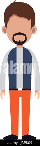 Mann stehend Freizeitkleidung Zeichenbild Stock Vektor
