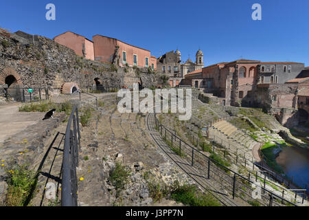 Teatro Romano, Via Vittorio Emanuele II, Catania, Sizilien, Italien Stockfoto