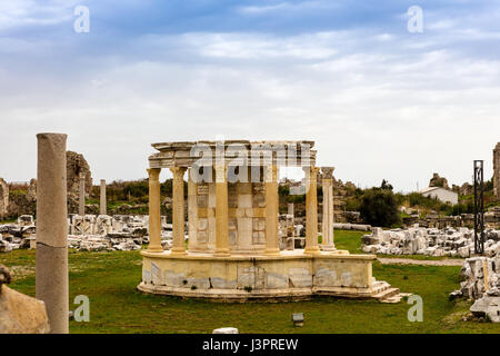 Alten römischen Bädern. die Ruinen in Side. Turkei. Stockfoto