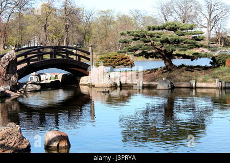 Der Osaka japanische Garten in Jackson Park, Chicago Stockfoto