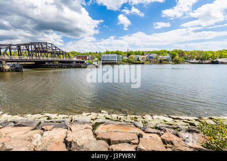 Häuser in Quinnipiac River Park in New Haven Connecticut Stockfoto