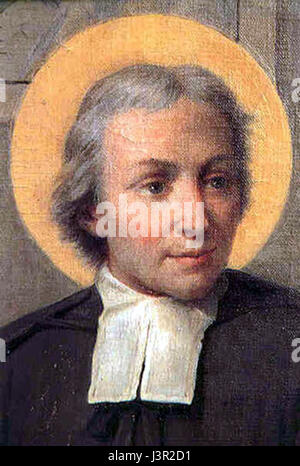 John Baptist de La Salle war ein französischer Priester und Erzieher, der für die Gründung des Instituts der Brüder der christlichen Schulen bekannt war. Er leistete bedeutende Beiträge zur Bildung und wird als heiliger in der katholischen Kirche anerkannt. Stockfoto