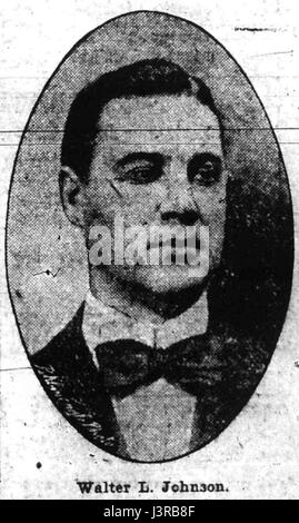 Dieser Eintrag bezieht sich wahrscheinlich auf eine Person namens Walter Johnson, die 1907 aktiv war. Der Titel könnte sich auf eine historische Figur oder ein bestimmtes Ereignis beziehen, an dem diese Person im frühen 20. Jahrhundert beteiligt war. Stockfoto