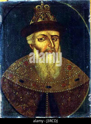 Dies bezieht sich auf ein Bild oder Porträt von Iwan IV., auch bekannt als Iwan der Schreckliche, wahrscheinlich vom russischen Künstler N. Tagil. Es stellt eine historische Darstellung der Herrschaft und des Bildes des Zaren dar. Stockfoto