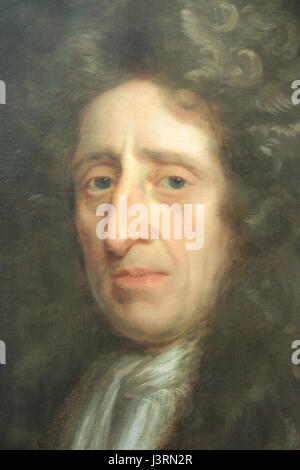 Dieses Porträt von John Locke, gemalt von Godfrey Kneller, ist Teil der Kit-Cat Club-Kollektion. Er spiegelt Lockes Bedeutung als Philosoph und seine Rolle in der intellektuellen Geschichte, insbesondere in der Aufklärung, wider. Stockfoto