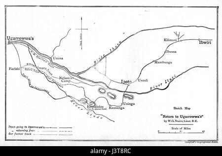Im dunkelsten Afrika Karte zurück zur Ugarrowwas Stockfoto