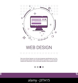 Web Design Software Entwicklung Computerprogrammierung Gerät Technologie Banner mit Textfreiraum Stock Vektor