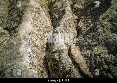Schlammigen Vulkane, Landkreis Buzau, Rumänien. Aktiven Schlamm Vulkane Landschaft in Europa. Stockfoto