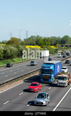 M42-Autobahn in der Nähe von Hampton-in-Arden, West Midlands, England, UK Stockfoto