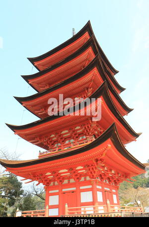 Historische Pagode Toyokuni in Miyajima-Hiroshima Japan Stockfoto