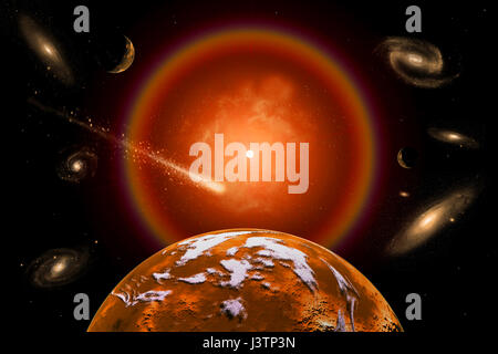 Eine konzeptionelle Ansicht eines kleinen Teils des Universums. Stockfoto