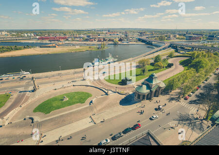 Szczecin / Panorama des historischen Teils der Stadt Stockfoto